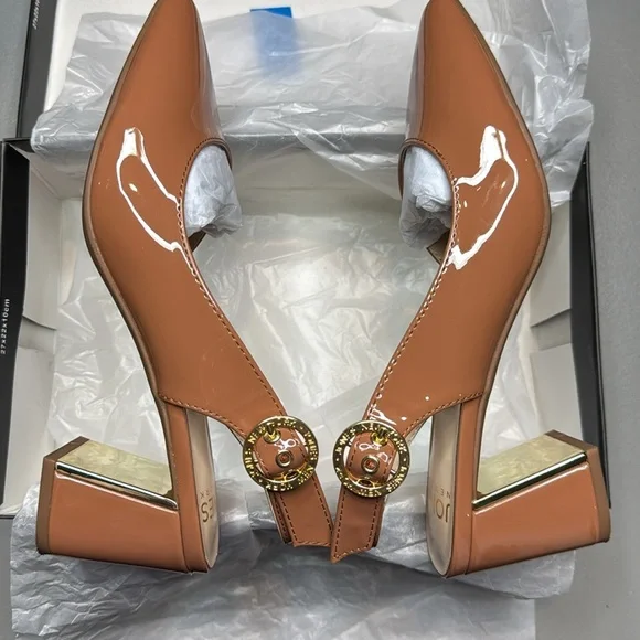 Jones New York Women's Candree Pointed Toe Block Heel Slingback Pumps Dark Nude - Picture 4 of 8